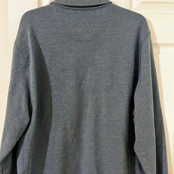 Greg Norman Mens XL Fitted Blue 1/4 Zip Golf Sweatshirt Zippered Chest Pocket - Picture 5 of 5